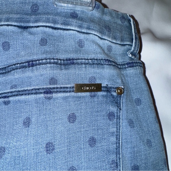 Chico's Blue Polka Dot Cropped Jeans - Picture 6 of 12